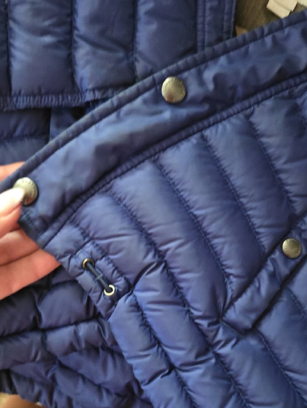 Burberry Kids Navy Blue Quilted Puffer Jacket with Hood - Picture 6 of 11
